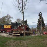 Forage géothermique lévis, géothermie lévis - saint-romuald - rue des trappistines - foreuse sur chenilles - comacchio mc-900P