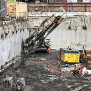 Forage ancrage au roc Montréal - Siège social banque nationale - 700 Saint-Jacques - Comacchio MC-22a - Comacchio MC-28a - Tie-Backs