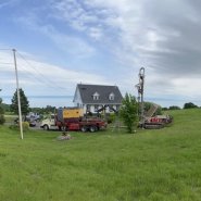 Puits artésien Charlevoix - forage - Les Éboulements - foreuse sur chenilles - commachio mc-900P - Pompe submersible - collerette de bentonite