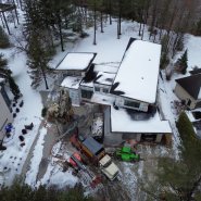 Puits géothermiques saint-augustin - forage géothermique st-augustin-de-desmaures - foreuse sur chenilles - comacchio mc-22a - rue saint-félix